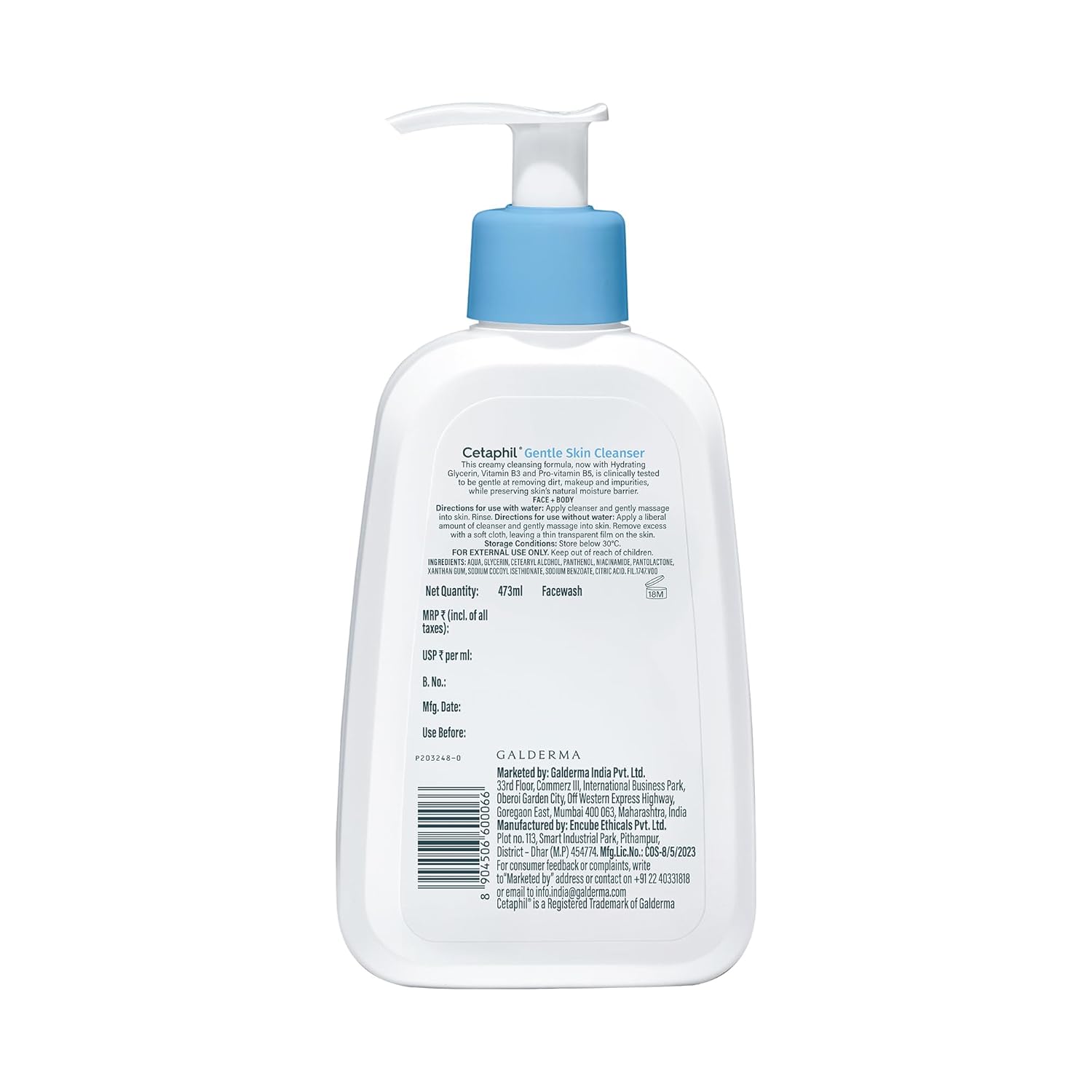 Cetaphil Gentle Skin Hydrating Face Wash 236ml, Paraben Free, Sulphate-Free Gentle Skin Hydrating Cleanser with Niacinamide, Vitamin B5 for Dry to Normal, Sensitive Skin