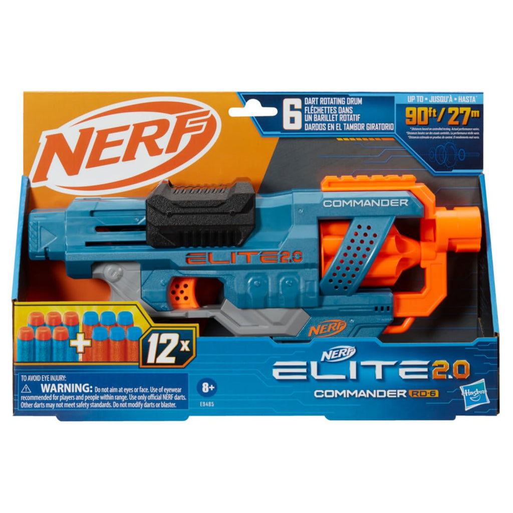 Nerf Elite 2.0 Commander Rd-6 Blaster, 12 Darts, 6-Dart Rotating Drum, Best Toys Gift for Kids, Teens & Adults