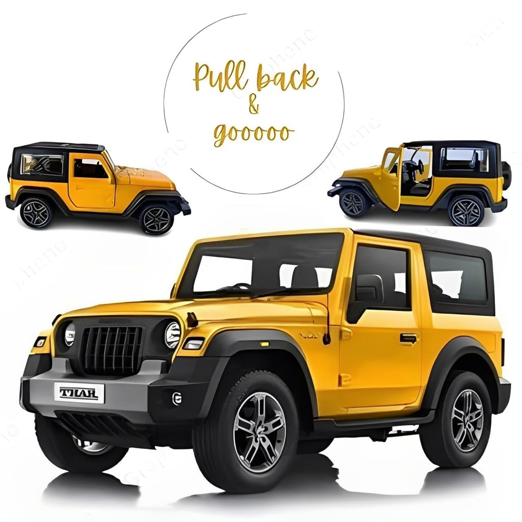 Thar 1:32 Scale Die-Cast Metal Toy| Pull Back Action Openable Doors 4x4 Premium Car Toy Light Music for Kids| Realistic Miniature Model Best Gift For Boys