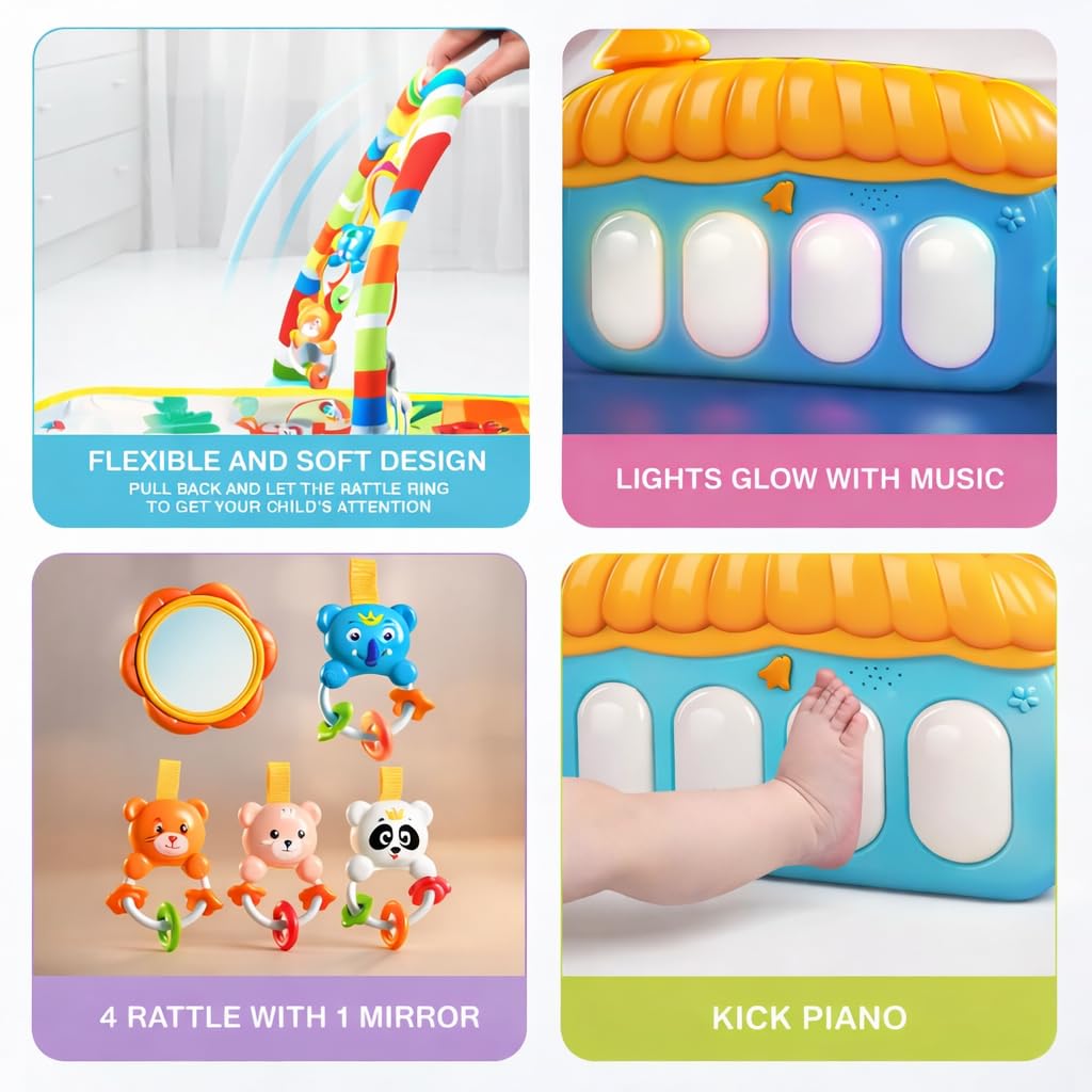 Kick and Play Multi-Function ABS High Grade Plastic Piano Baby Gym and Fitness Rack Products