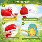 Dinosaur Ball Shooting Toy for Kids, Sticky Target Dart Board Game with Soft Balls, Indoor Outdoor Shooting Game Set for Boys & Girls