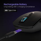 Portronics Toad One Bluetooth Mouse with 2.4 GHz & BT 5.3 Dual Wireless,Design for Laptop, Smartphone, Tablet (Black)
