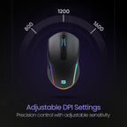 Portronics Toad One Bluetooth Mouse with 2.4 GHz & BT 5.3 Dual Wireless,Design for Laptop, Smartphone, Tablet (Black)
