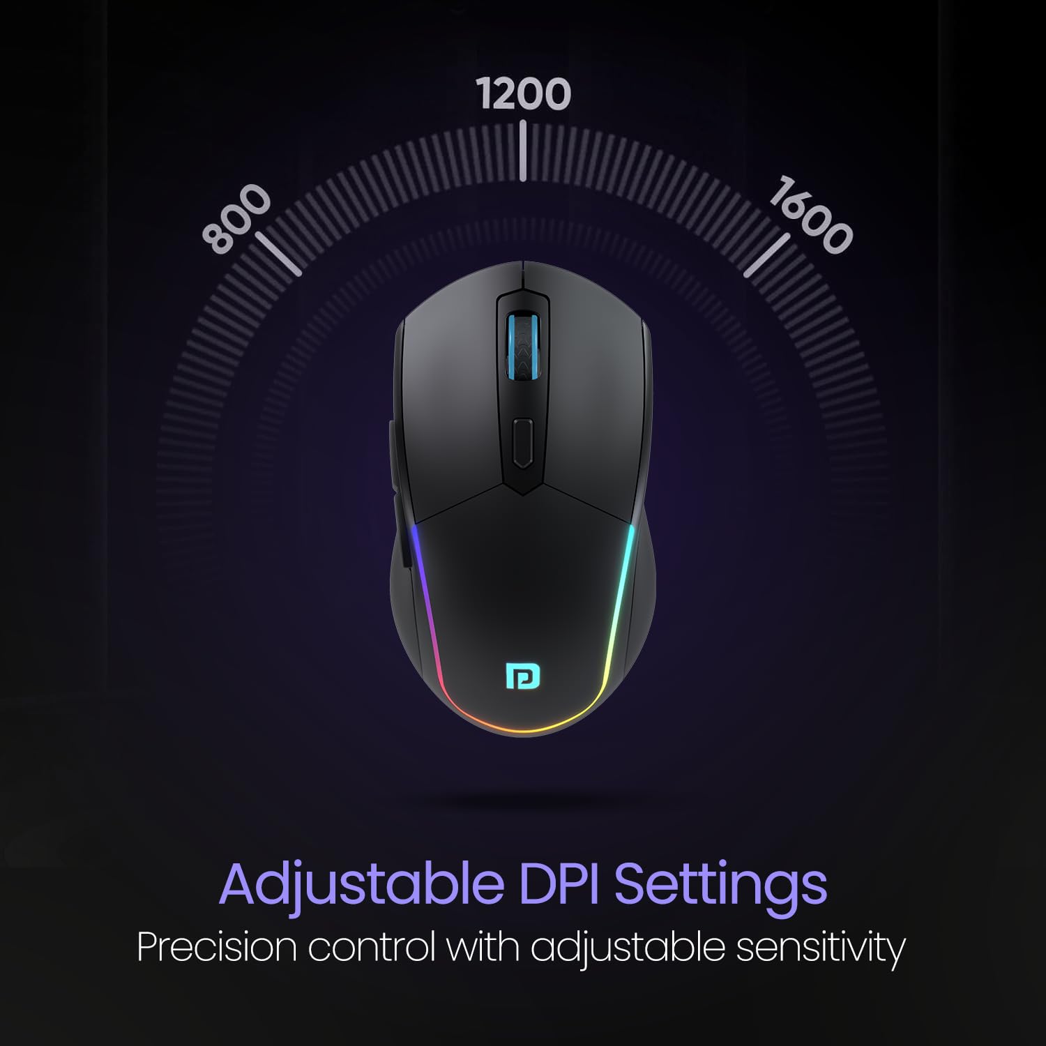 Portronics Toad One Bluetooth Mouse with 2.4 GHz & BT 5.3 Dual Wireless,Design for Laptop, Smartphone, Tablet (Black)