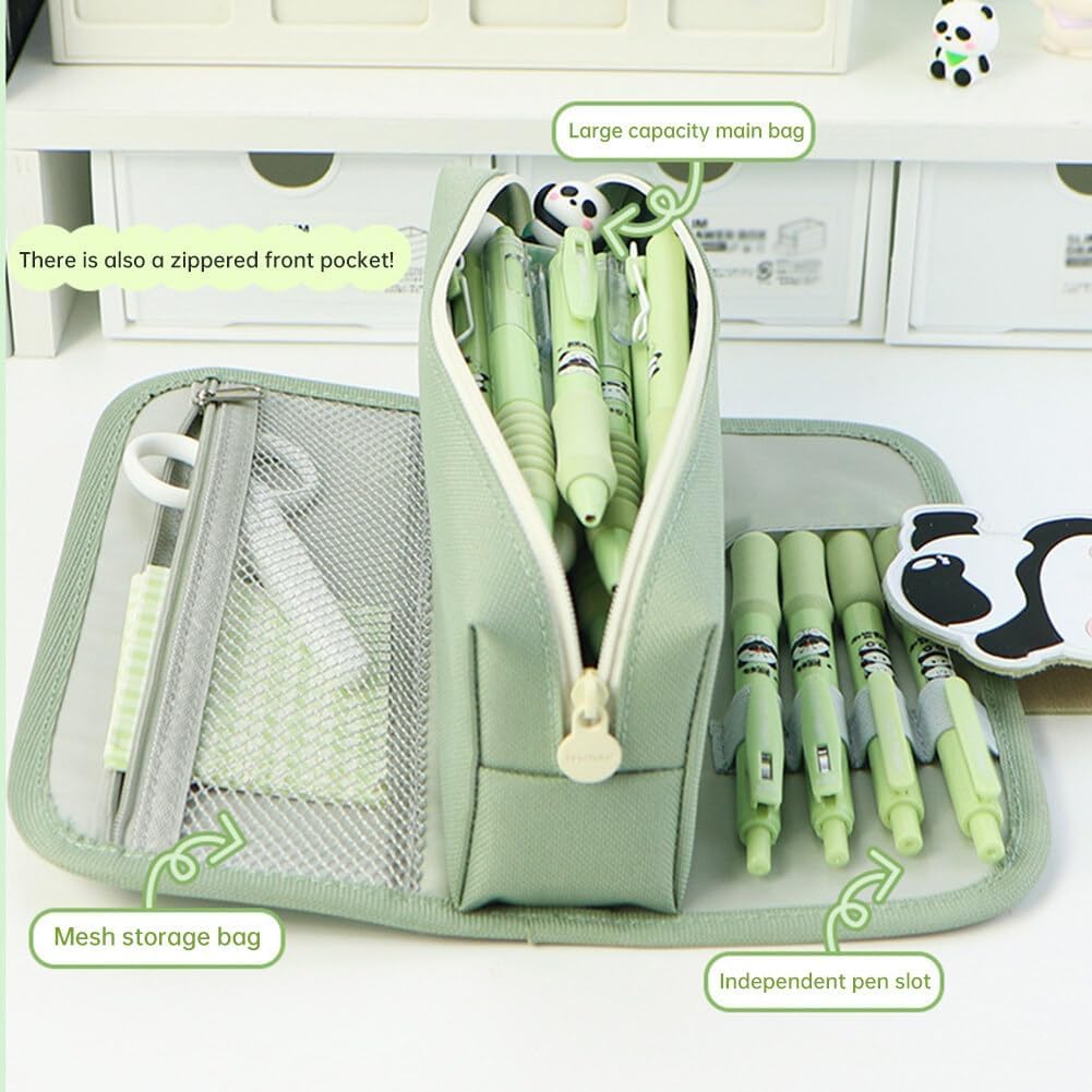 Cute Panda Pencil Case Multifunctional Stationery Organizer For School