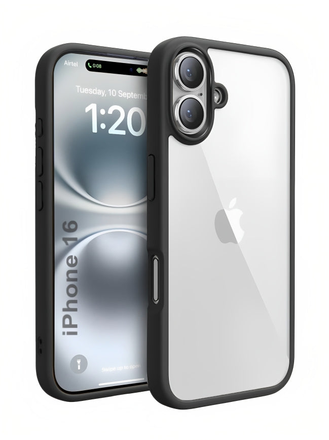 iPhone 16 Case | Polycarbonate Hard Back Transparent Cover, Anti-Yellow Bumper