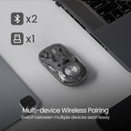 Portronics Toad 8 Transparent Wireless Bluetooth Mouse with Dual Wireless (BT + 2.4 GHz),  Noise-Free Clicking,  Multi-Device Pair
