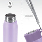MILTON Handy 650 Stainless Steel Sipper Water Bottle 690 ml, Single Walled I Leak Proof Lid I For School, Office, Gym I Purple