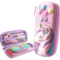 3D Unicorn Cover Large Capacity Pencil Case Compass With Compartments, School Supply Organizer For Girls