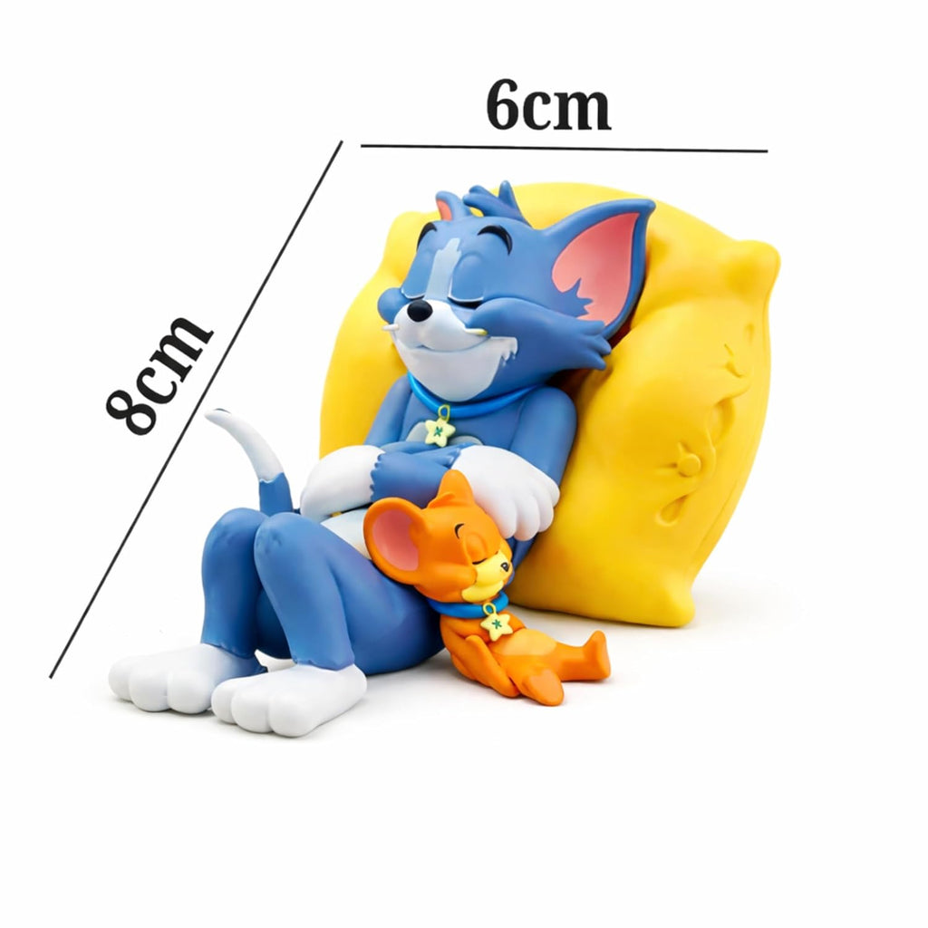 Tom and Jerry Car Dashboard Toy Showpiece | Cute Sleeping Figurine Car Decoration Accessories, Interior Dashboard Decor, Tabletop & Desk Home Decorative Item, Perfect for Car Lovers