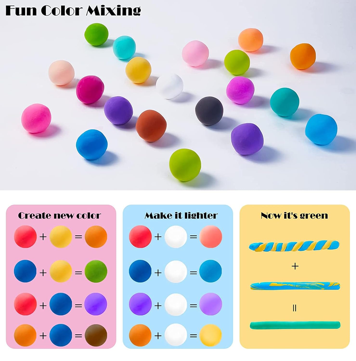 24 Pcs Air Dry Clay for Kids with 6 Sculpting Tools - Creative Art & Crafts Play Dough Birthday Return Gift for Boys and Girls - Color As Per Stock