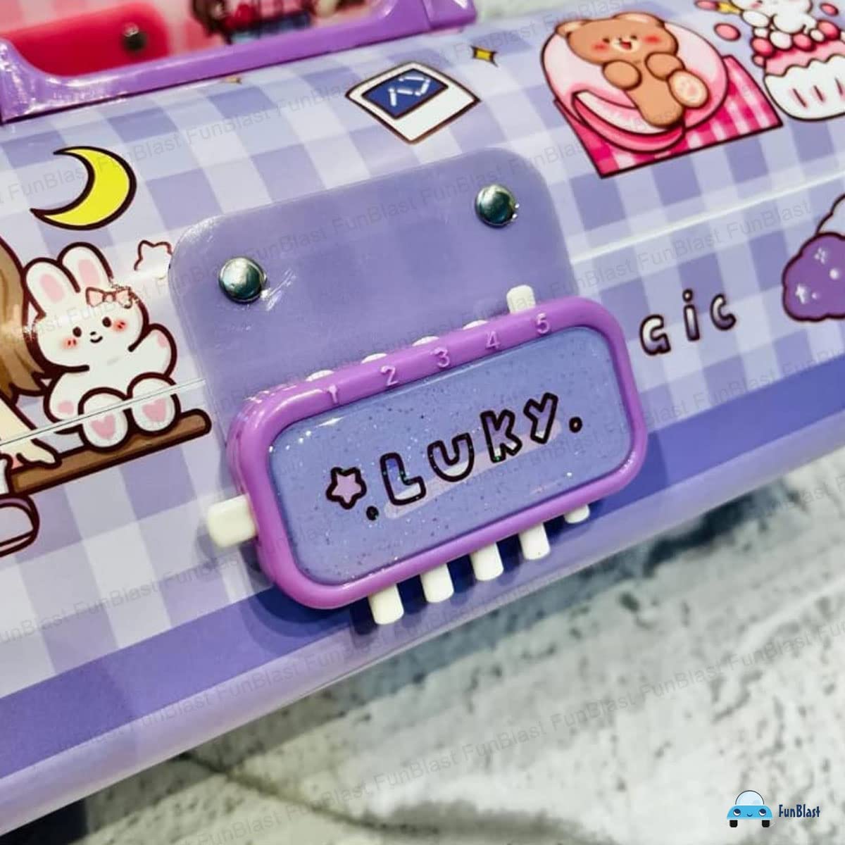 Kids Pen & Pencil Box – Suitcase Style Password Lock Pencil Case, Multi-Layer Pencil Box for Kid, Boys, Girls, Stationary Organizer Case for Kid, Return Gift for Kids (Lucky)
