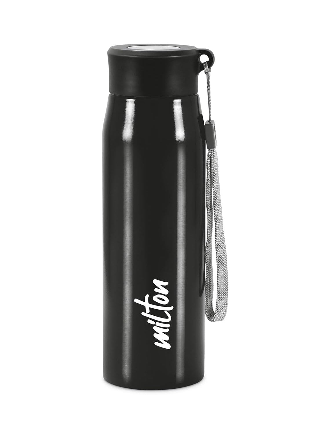 MILTON Handy 650 Stainless Steel Sipper Water Bottle 690 ml, Single Walled, I Leak Proof Lid, Rust Proof I For School, Office, Gym I Black