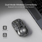 Portronics Toad 8 Transparent Wireless Bluetooth Mouse with Dual Wireless (BT + 2.4 GHz),  Noise-Free Clicking,  Multi-Device Pair