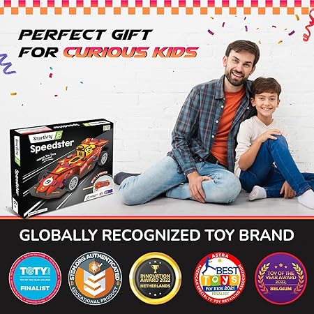 Smartivity DIY Speed CAR Toy for Kids Ages 6-12 | F1- Racing Car with Launcher | Fun Birthday Gift for Boys and Girls