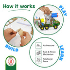 DIY Military Vehicle STEM Building Set for Kids 8-14 Years, Army Truck with Air Powered , Birthday Gift for Kids ,53 Pcs