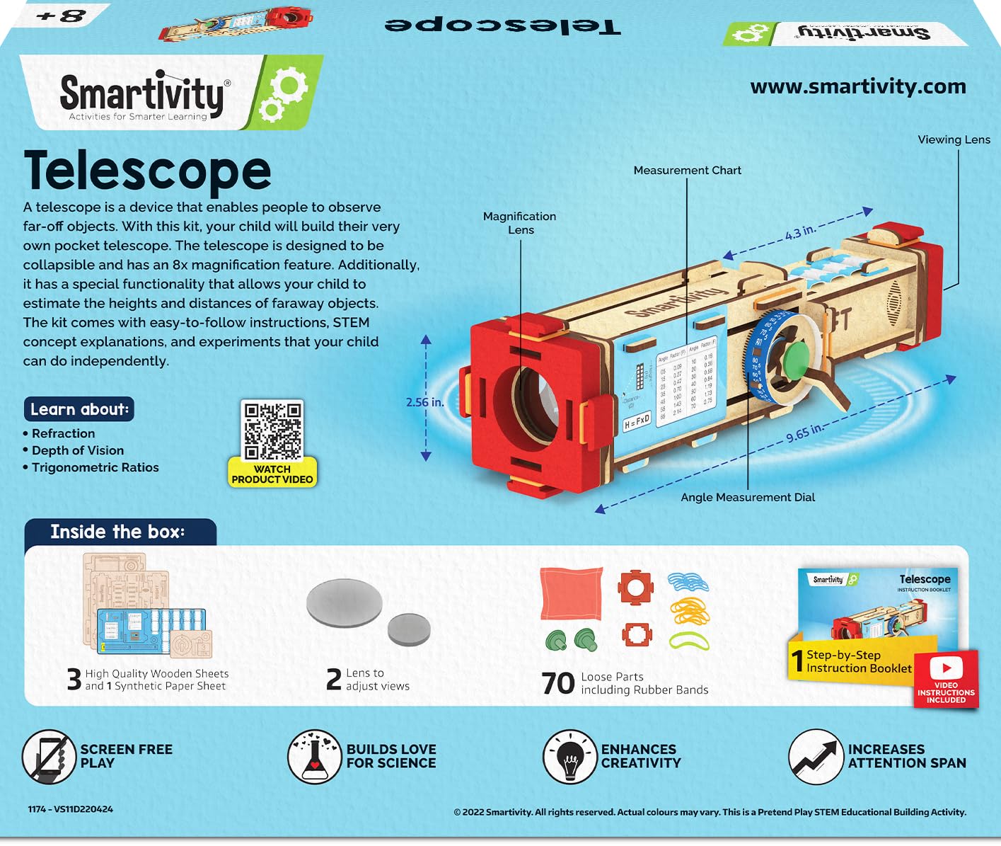 Smartivity Telescope Toy for Kids| Birthday/Christmas Gift for Boys & Girls | DIY Science Toys for Kids 8-14 Years