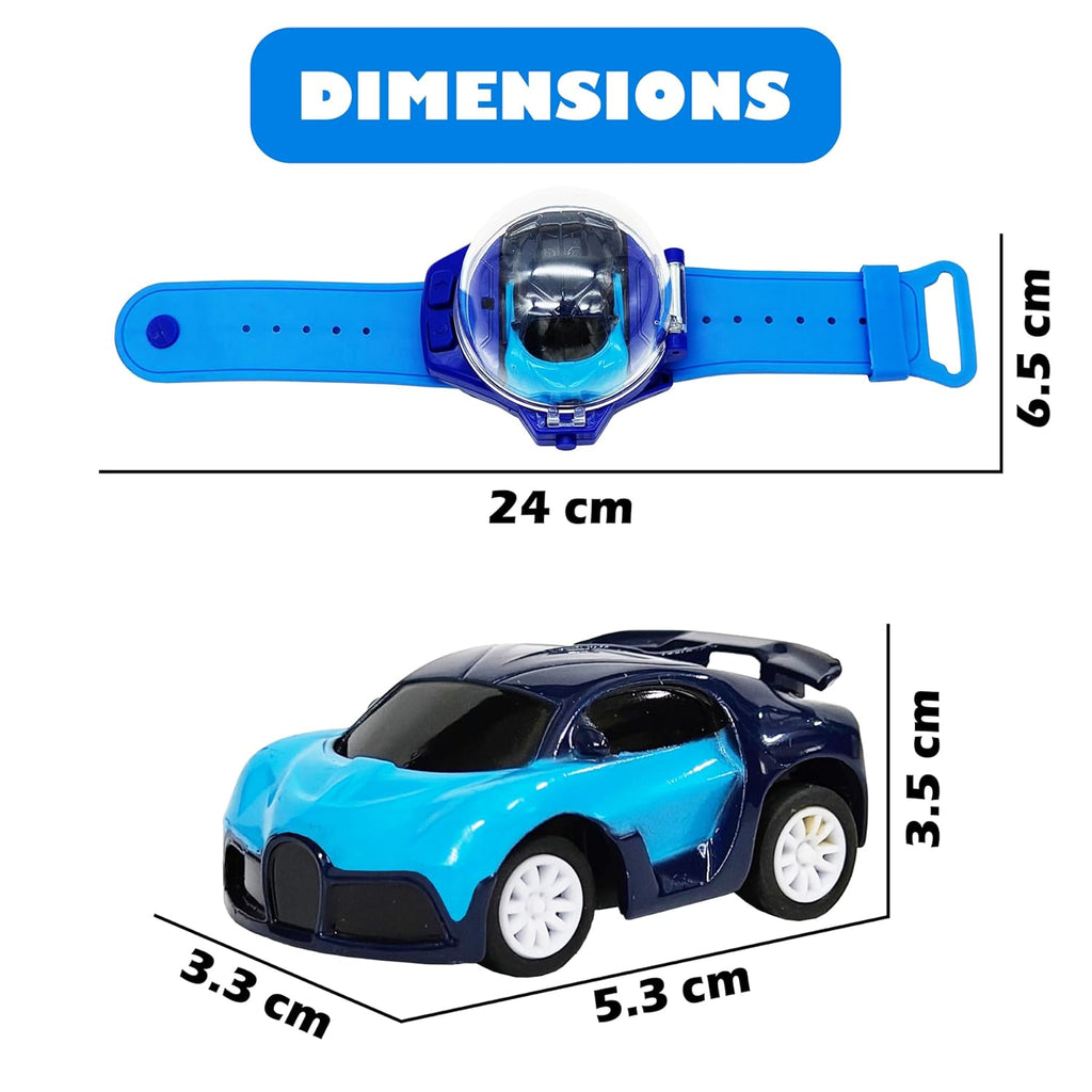 Wrist Watch Remote Controlled Mini Car Toy for Kids with USB Charging Cable - Rechargeable 2 Function Remote Watch