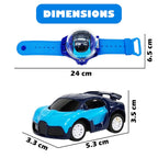 Wrist Watch Remote Controlled Mini Car Toy for Kids with USB Charging Cable - Rechargeable 2 Function Remote Watch