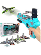 Airplane Launcher Gun Flying Aeroplanes Toys for Boys Safe & Fun Shooting Guns for Kids 4 Paper Foam Gliders Air Battle Pistol Toy Gun Catapult Aircraft Ideal for Kids 3 8 Years