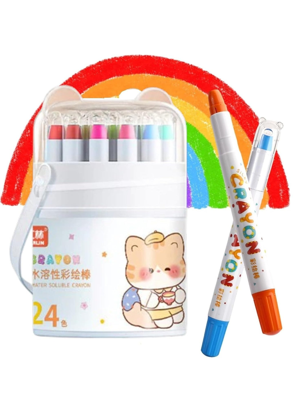 Twist Crayons for  Kids, 24 Colors Smooth & Easy-Grip Crayons, Non-Toxic Art Supplies, Ultimate Art Gift Kit for Kids Ages 3-8