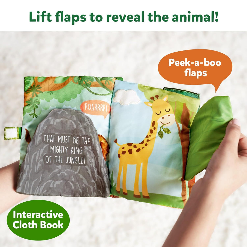 Skillmatics Peek-A-Boo Jungle Book - Soft Cloth Book for Baby, Infant & Toddler