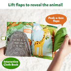 Skillmatics Peek-A-Boo Jungle Book - Soft Cloth Book for Baby, Infant & Toddler