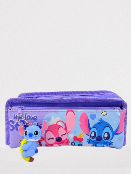 Stitch Pouch with Stitch Charms Pencil Case for Kids