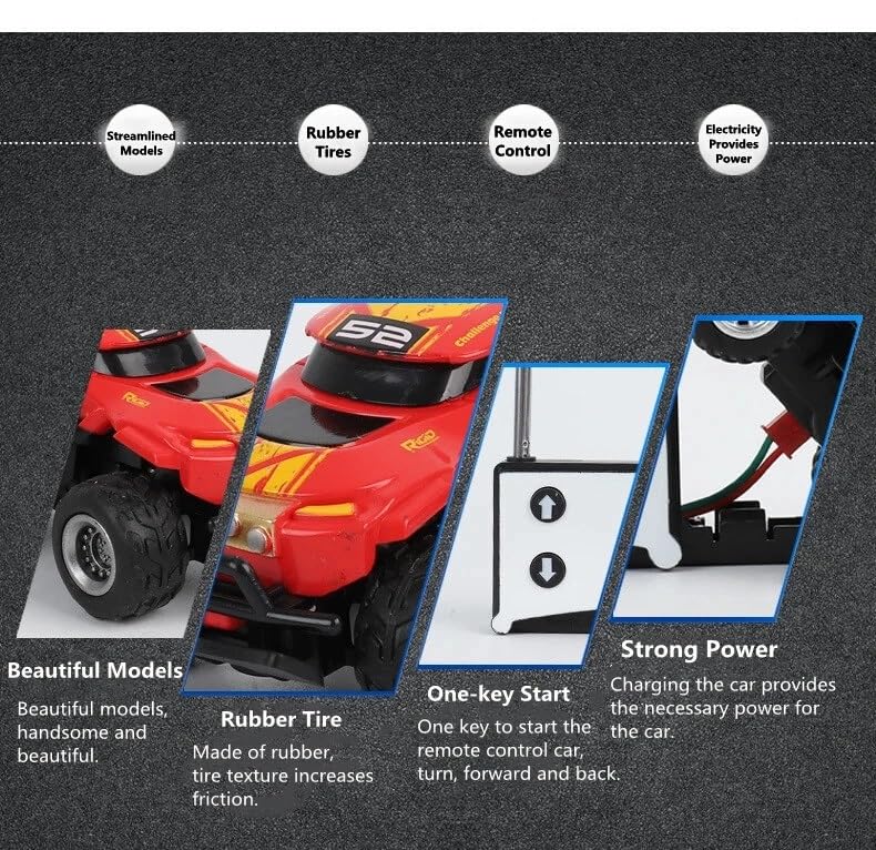 1:58 Off-Road Remote Control Mini RC Car 4CH Electric Drift Truck Vehicle Model 4WD Crawler Climbing Truck for Boys and Girls, RTR(Mix Color As Stock)