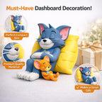 Tom and Jerry Car Dashboard Toy Showpiece | Cute Sleeping Figurine Car Decoration Accessories, Interior Dashboard Decor, Tabletop & Desk Home Decorative Item, Perfect for Car Lovers