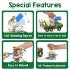 DIY Military Vehicle STEM Building Set for Kids 8-14 Years, Army Truck with Air Powered , Birthday Gift for Kids ,53 Pcs