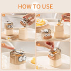 Cartoon Shape Automatic Toothpick Dispenser, Push-On Toothpick Holder, Portable Square Retractable Toothpick Holder, Toothpicks Container for Home, Kitchen & Restaurant