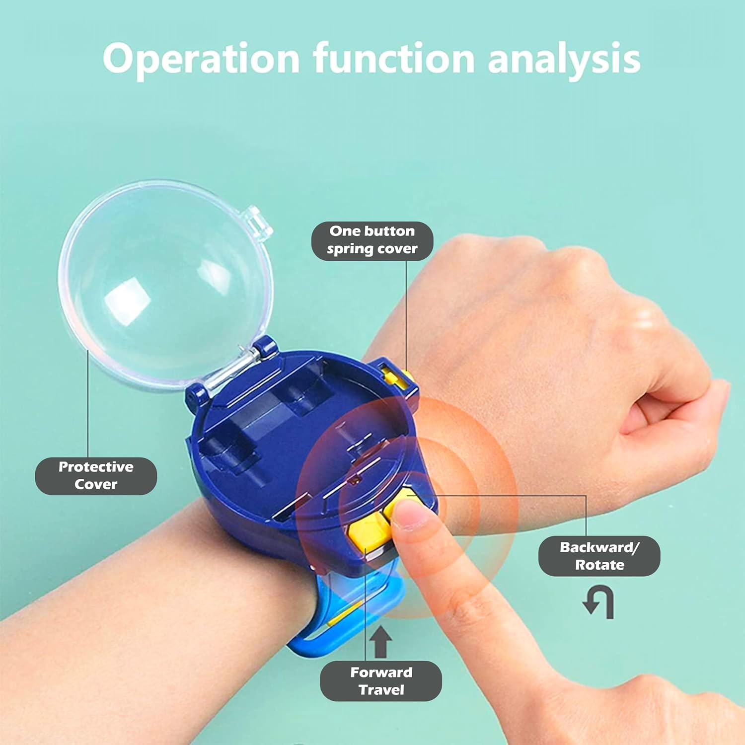 Wrist Watch Remote Controlled Mini Car Toy for Kids with USB Charging Cable - Rechargeable 2 Function Remote Watch