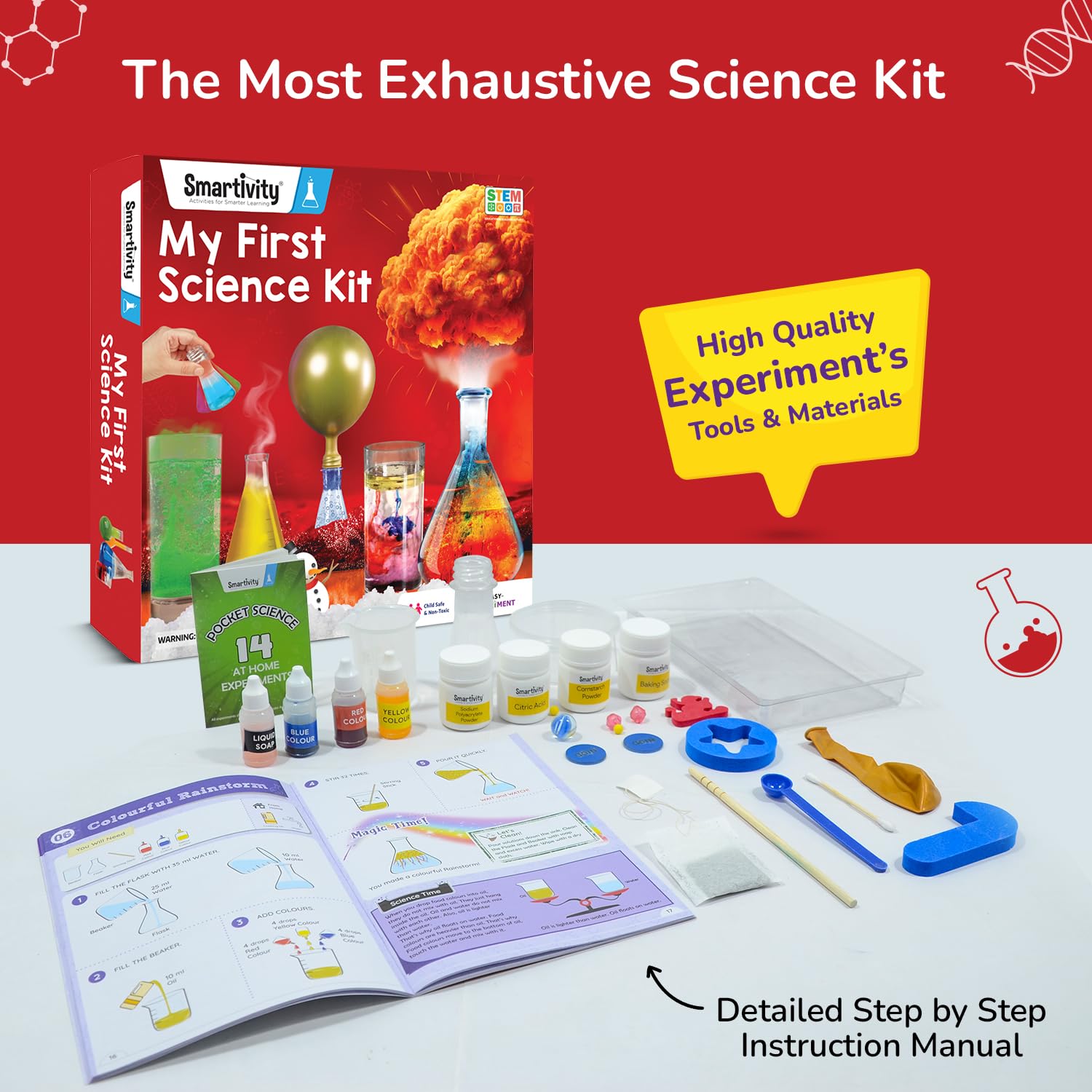 Smartivity My First Science Experiment Kit for Kids 6-14 Years I 50+ Amazing Science Experiments | Christmas/Birthday Gift for Boys &Girls