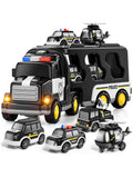 5 in 1 Police Trucks Boy Toys for 3-5 Year Old Toddlers - Toys for 3- 7 Years Old Transport Vehicle Carrier Truck Sets Kids Boys & Girls