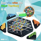 Chain Triangle Chess Game | Triggle Rubber Band Strategy Board Game for Family & Kids, 2–4 Players| 6+