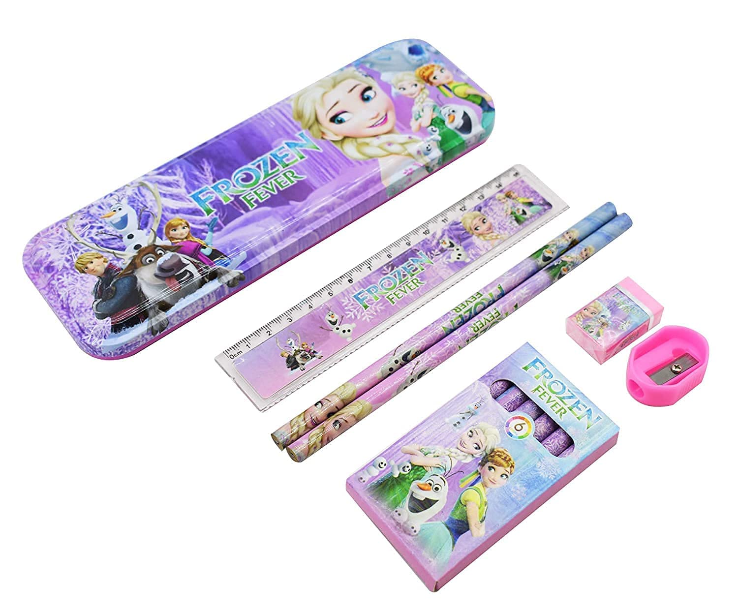 Stationary Kit Set for School Kids - Pencil Pen Book Eraser Sharpener - Stationary Kit Set for Girls/Boys Birthday Gift - Multicolor