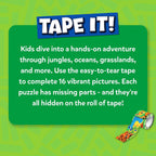 Skillmatics Puzzle Activity - Tape It Animals, 150+ Easy-Tear Stickers, Art & Craft Kit, Educational Fine Motor Skills & Travel Toy, Gift for Kids Ages 4, 5, 6, 7, 8
