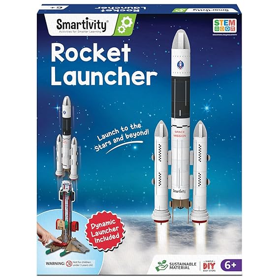 Smartivity DIY Rocket Launcher Kit for Kids 6 - 12 Years Old | Build Your Own Rocket and Launcher | Christmas Gift for Smart Kids