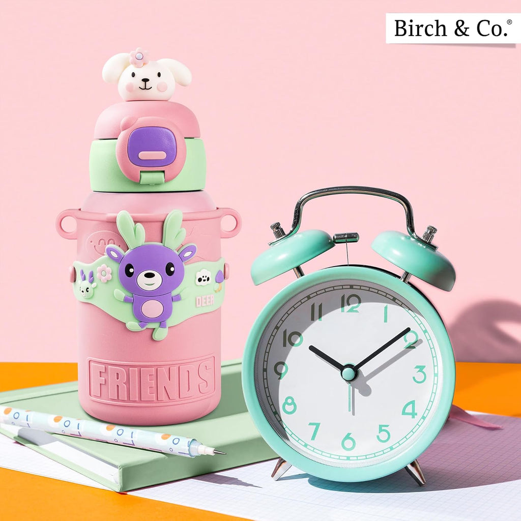 TEDDY Water Bottle - Waterbottle for Girls and Boys, Stainless Steel, Spill-Proof, BPA-Free, Pink