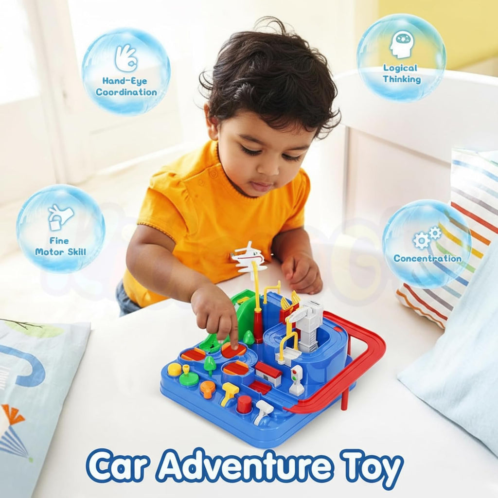 Car Race Track Adventure Toys for 3+ Year Old Boys & Girls, City Rescue Preschool Educational Vehicle Puzzle Playset