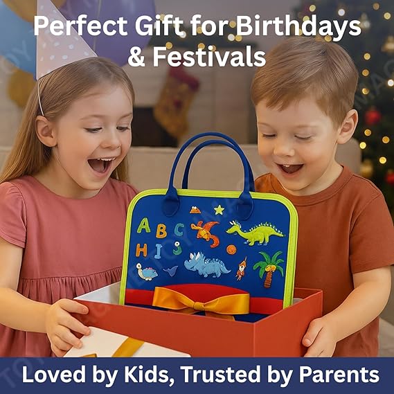 Montessori Busy Board for Toddlers | Sensory Activity Binder & Learning Busy Book | Educational Travel Toy for Kids 1-4 Years