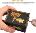 Harry-Potter Music Box, Wooden Classic Music Box with Hand Crank Birthday Gifts for Girls Boys Diwali Gifts for Kids Friends Family