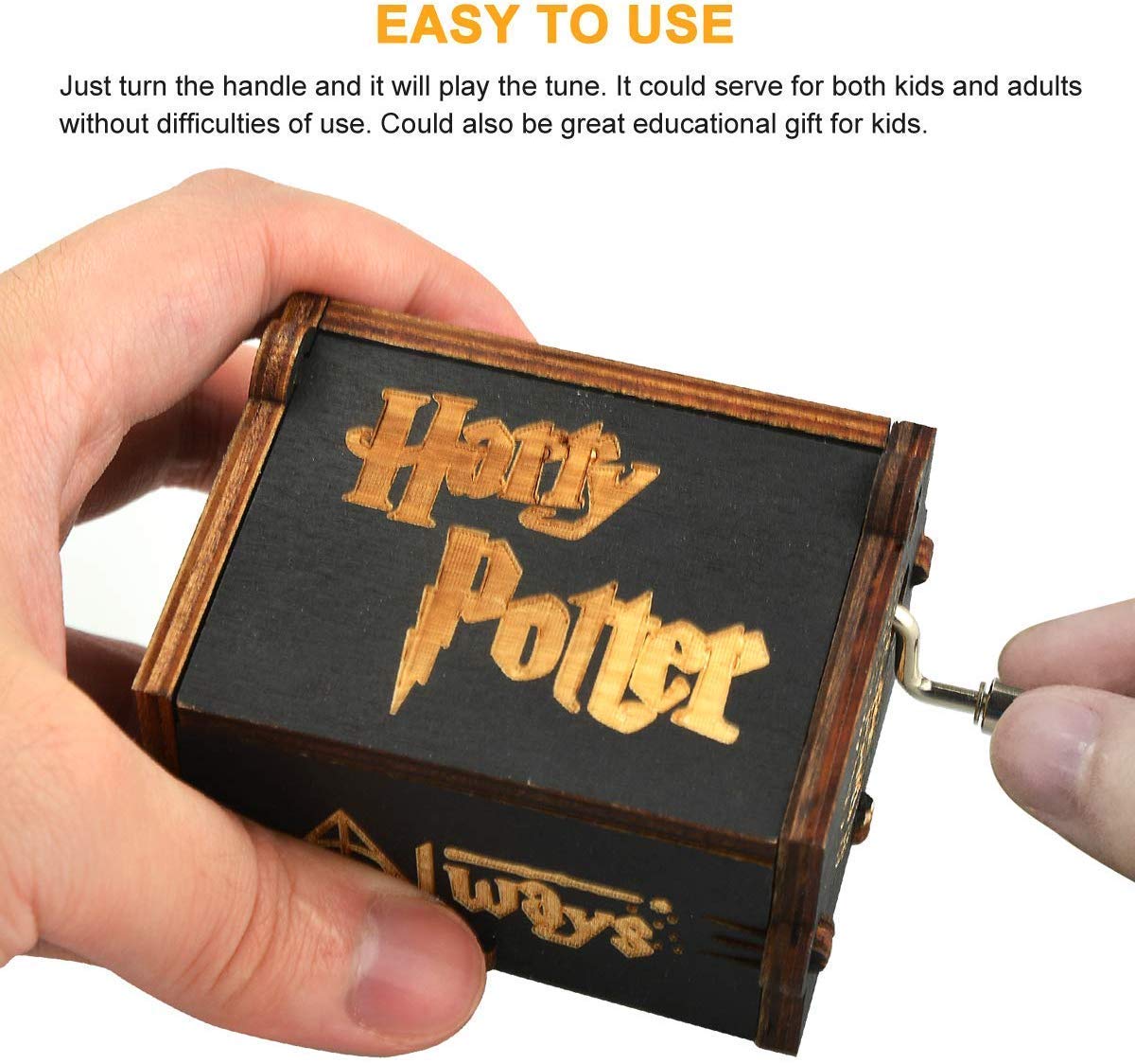 Harry-Potter Music Box, Wooden Classic Music Box with Hand Crank Birthday Gifts for Girls Boys Diwali Gifts for Kids Friends Family