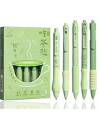 5Pcs Cute Gel Pens Set – Retractable Quick Dry Blue Ink 0.5mm Fine Point Kawaii Pens – Smooth Writing Aesthetic Pens for Journaling, Note Taking, Office & School Supplies