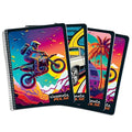 Classmate Pulse Single Subject Spiral Notebook - Pack of 4 | Unruled | 200 Pages | Attractive Cover Designs
