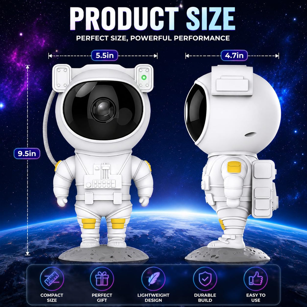 Astronaut Galaxy Projector Night Light – 360° Rotating Star Projector with Remote Control, Timer & Adjustable Head – Space Lamp for Kids’ Bedroom, Gifts, Gaming Room, Home & Décor
