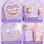 Premium Pencil Case, 6 Layer, 3 Compartments , Cute Aesthetic Design For Girls, Purple