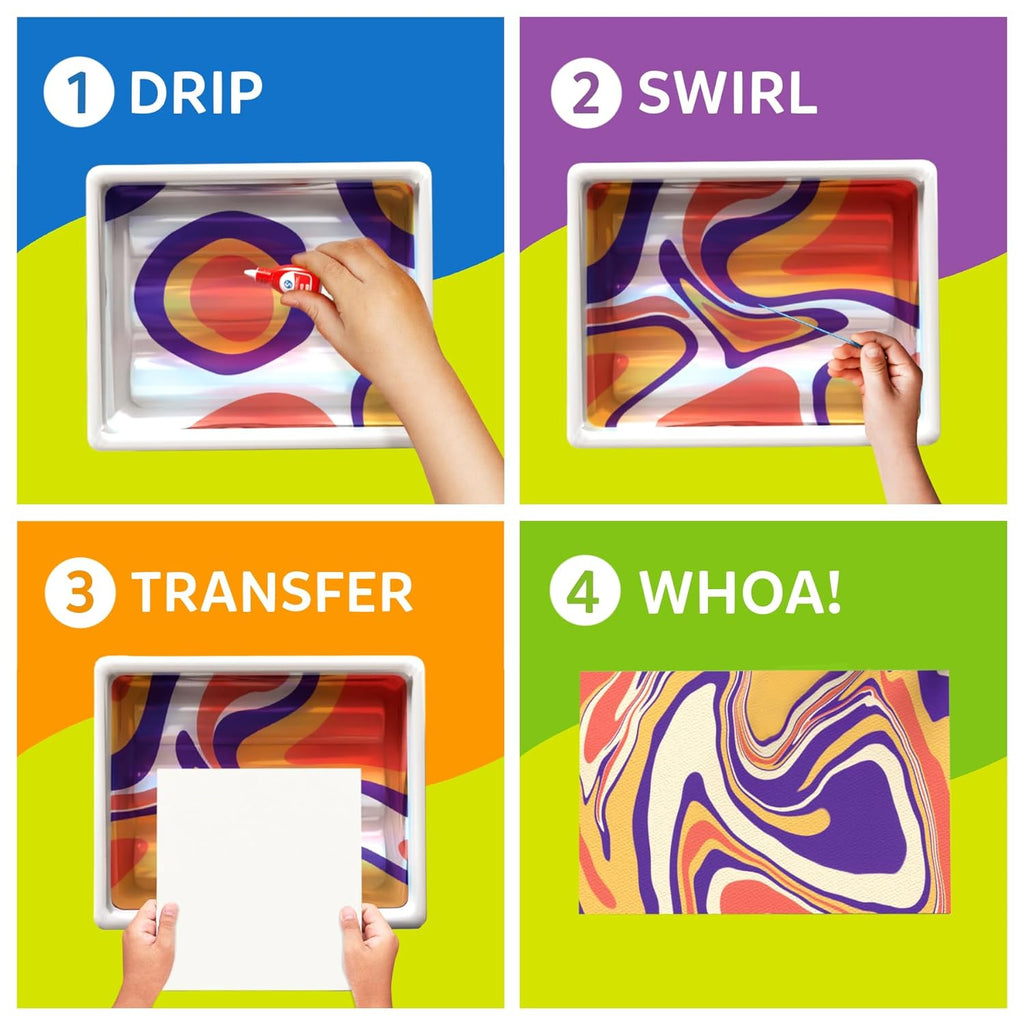 Skillmatics Marbling Magic Paint Kit, Water Marbling Kit for Kids, Art & Craft Kits, Supplies, DIY Creative Activity, Gifts for Kids Ages 6-12 Multicolor