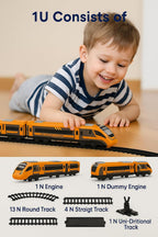 Vande Bharat Express Battery Operated Train Set for Kids with Tracks & Coaches | Big Size Electric Locomotive Toy Train with Interlocking Railway Track & Track Changer | Indian Train Toy for Boys